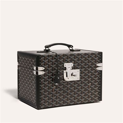 Goyard Sardaigne Vanity Train Case Canvas Jewelry Storage.